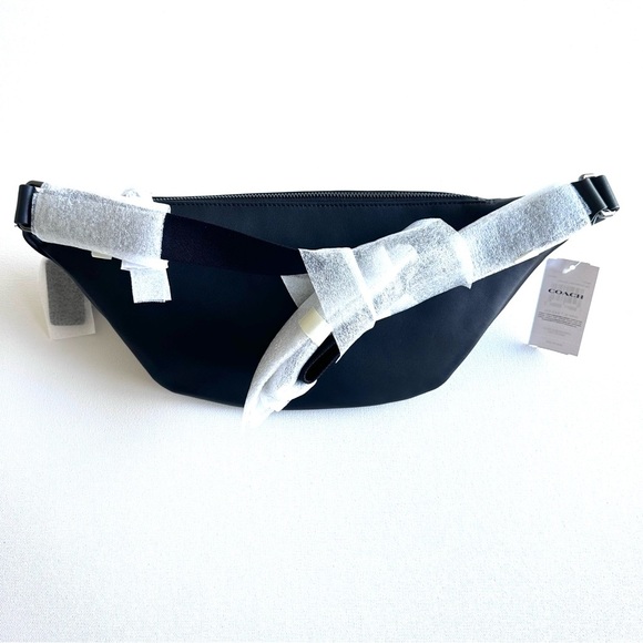 COACH Warren Unisex Belt Bag in Charcoal/Black Signature Canvas - Picture 4 of 4